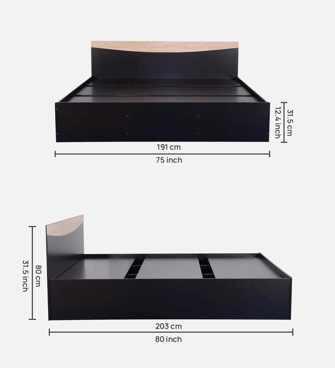 King Size Bed in Wenge Finish - Ouch Cart