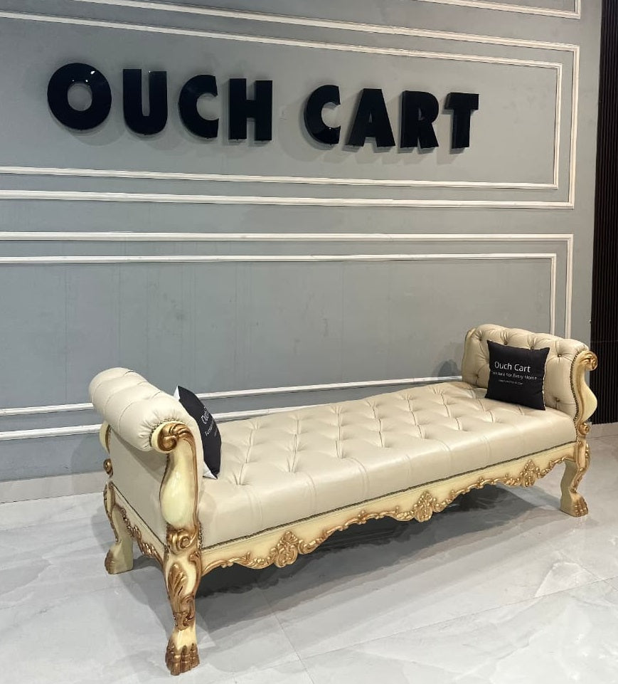 Lissandra Upholstered Bench Golden OUCH CART