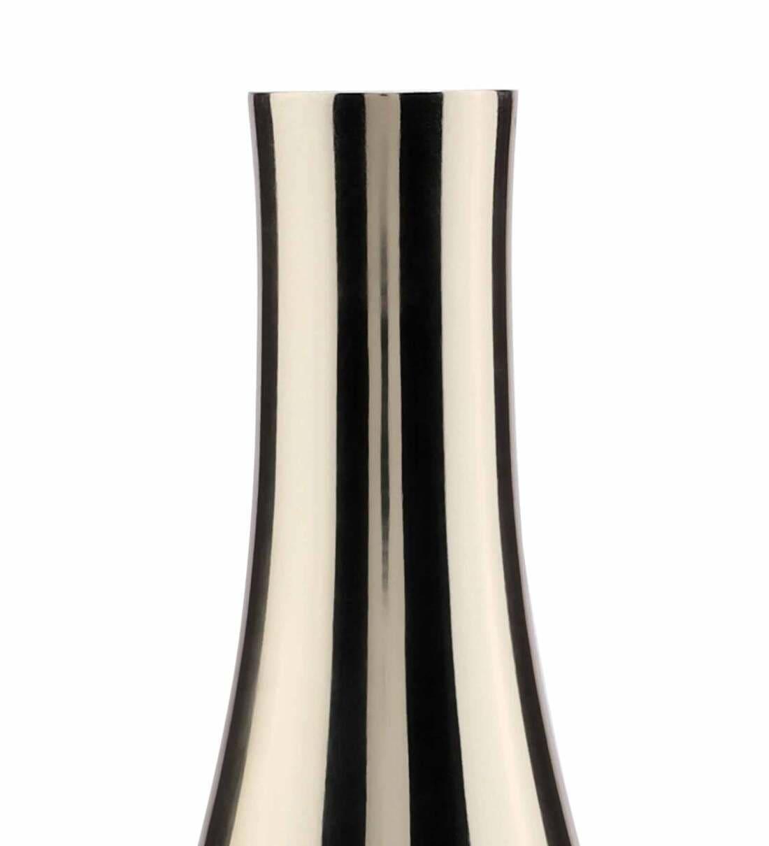 Teal Blue And Nickle Champagne Bottle Vase Set, - Ouch Cart