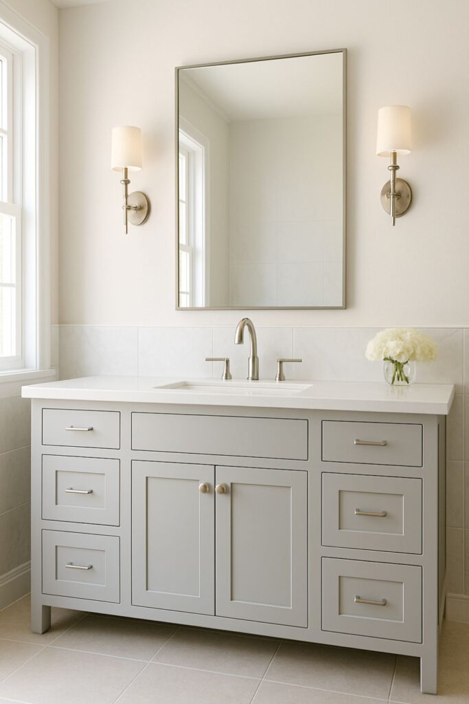 Ouch Cart Modern White Bathroom Vanity Cabinet