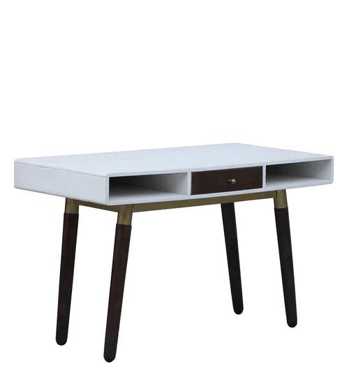 Daniela Study Table In Walnut & White Finish - Ouch Cart