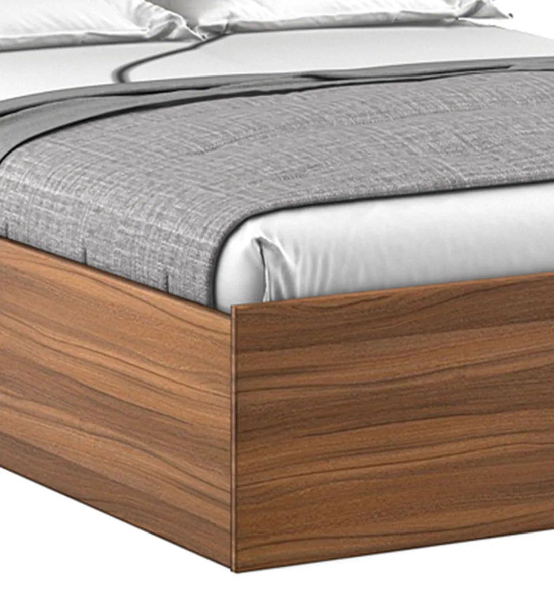 King Size Bed in Exotic Teak Finish with Hydraulic Storage