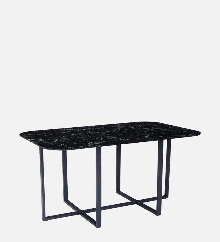 Jenna Metal 6 Seater Dining Set in Black Finish - Ouch Cart