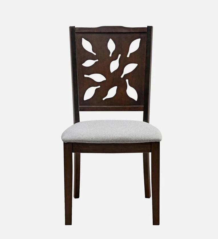 Solid Wood 4 Seater Dining Set in Dark Walnut Finish - Ouch Cart