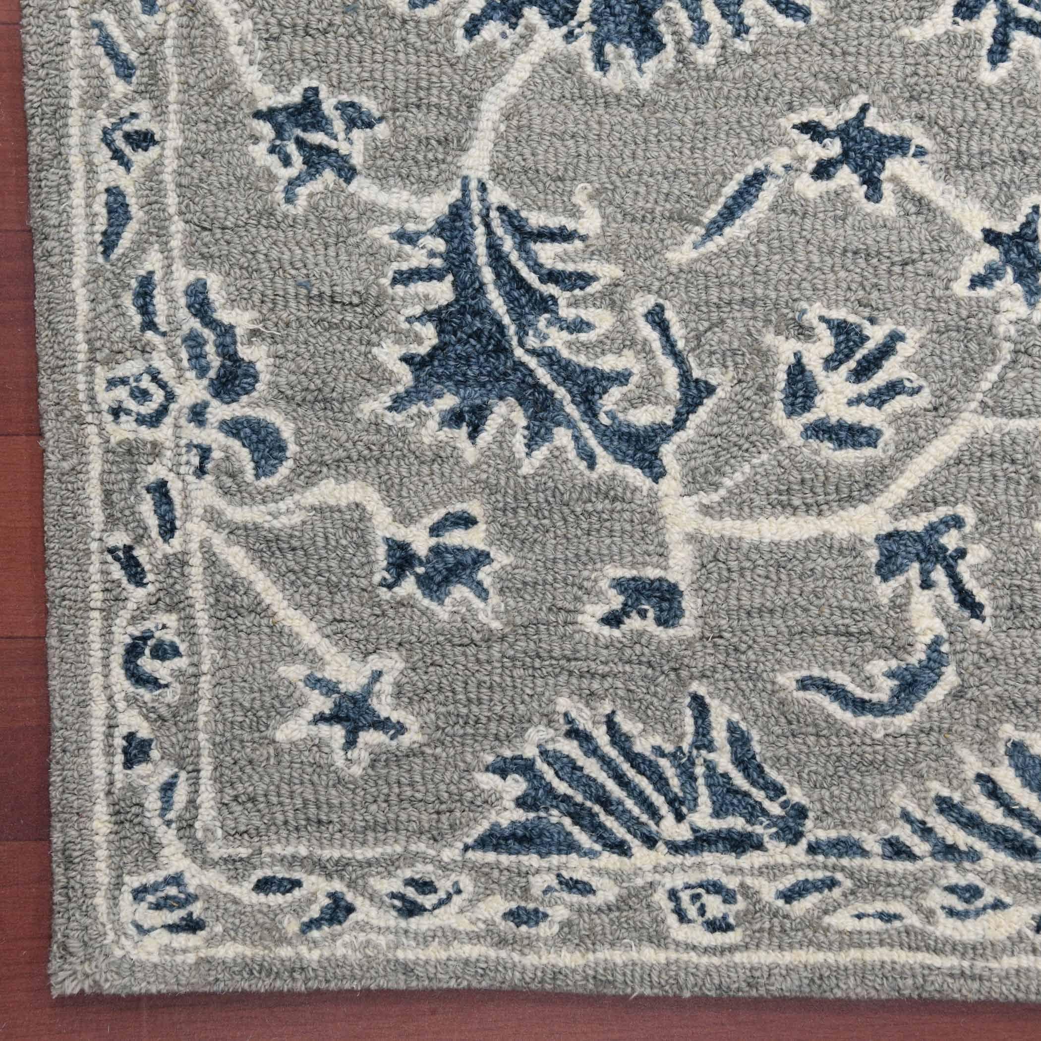 Gray Blue Wool Romania 4x6 Feet Hand-Tufted Carpet - Rug - Ouch Cart