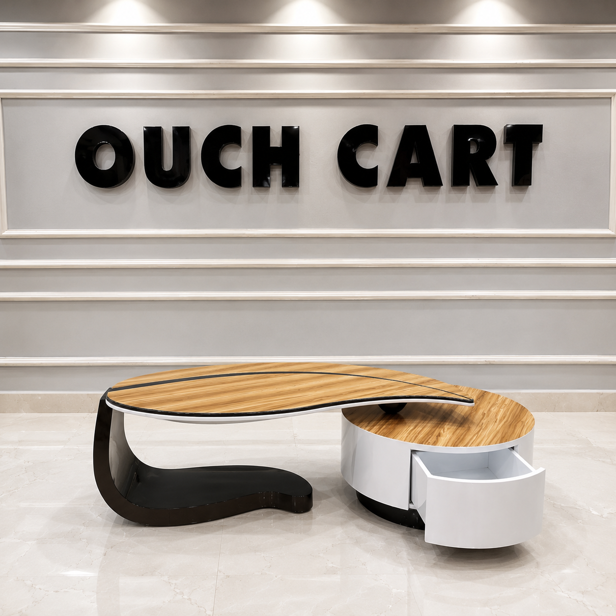 Ouch Cart Modern Designer Coffee Table with Storage Drawer Ouch Cart