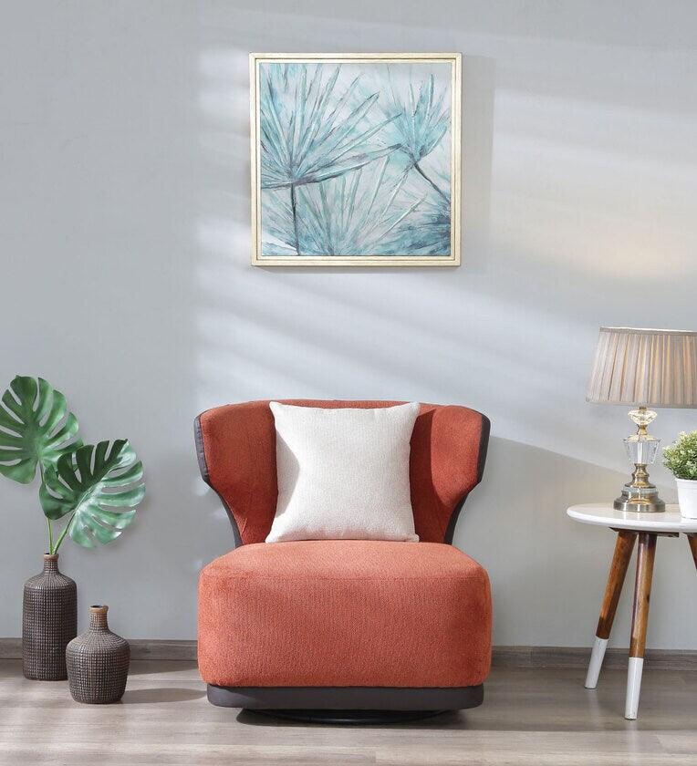 Velvet 1 Seater Sofa In Rust Colour - Ouch Cart