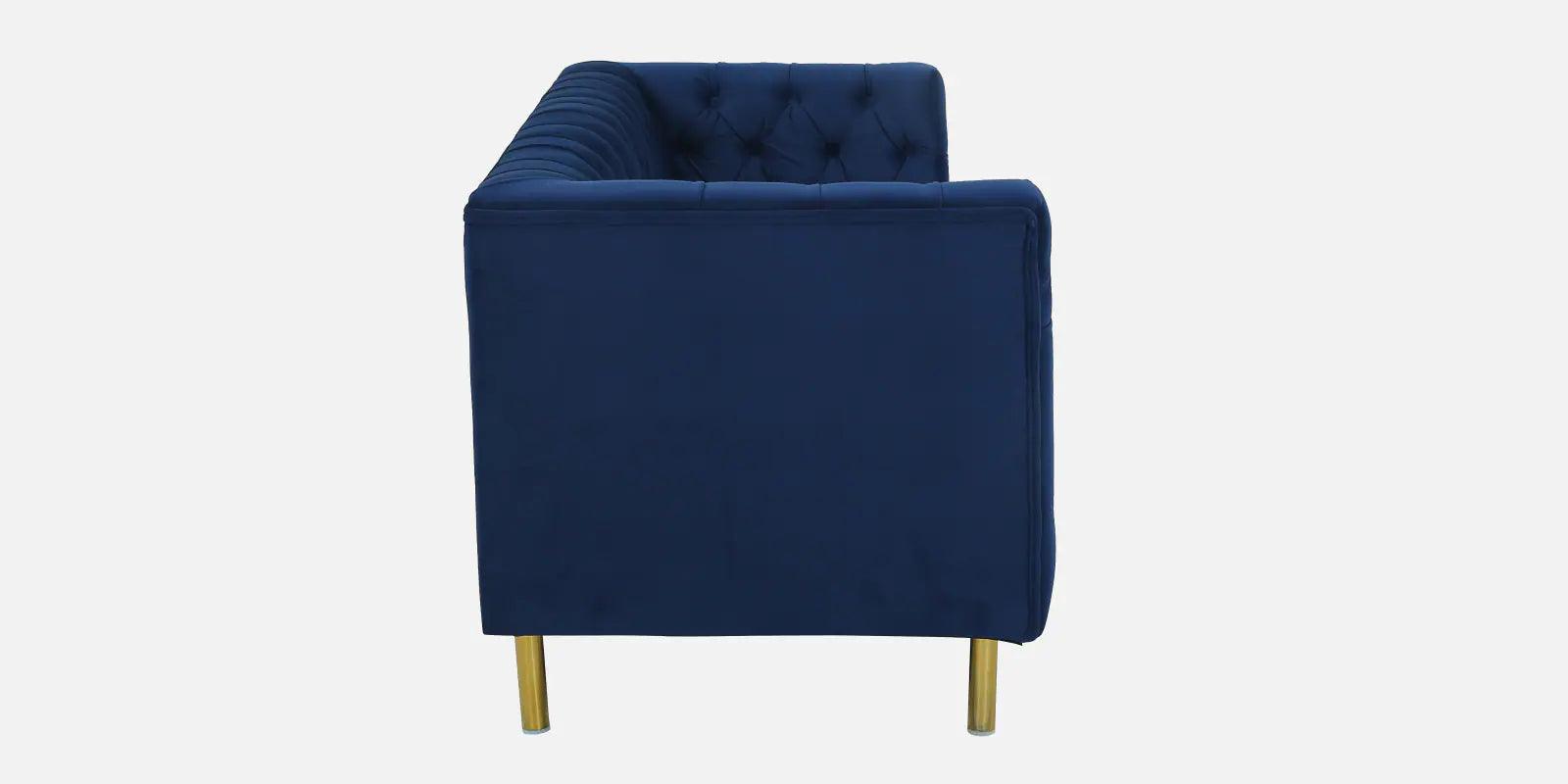 Velvet 3 Seater Sofa In Royal Blue Colour - Ouch Cart