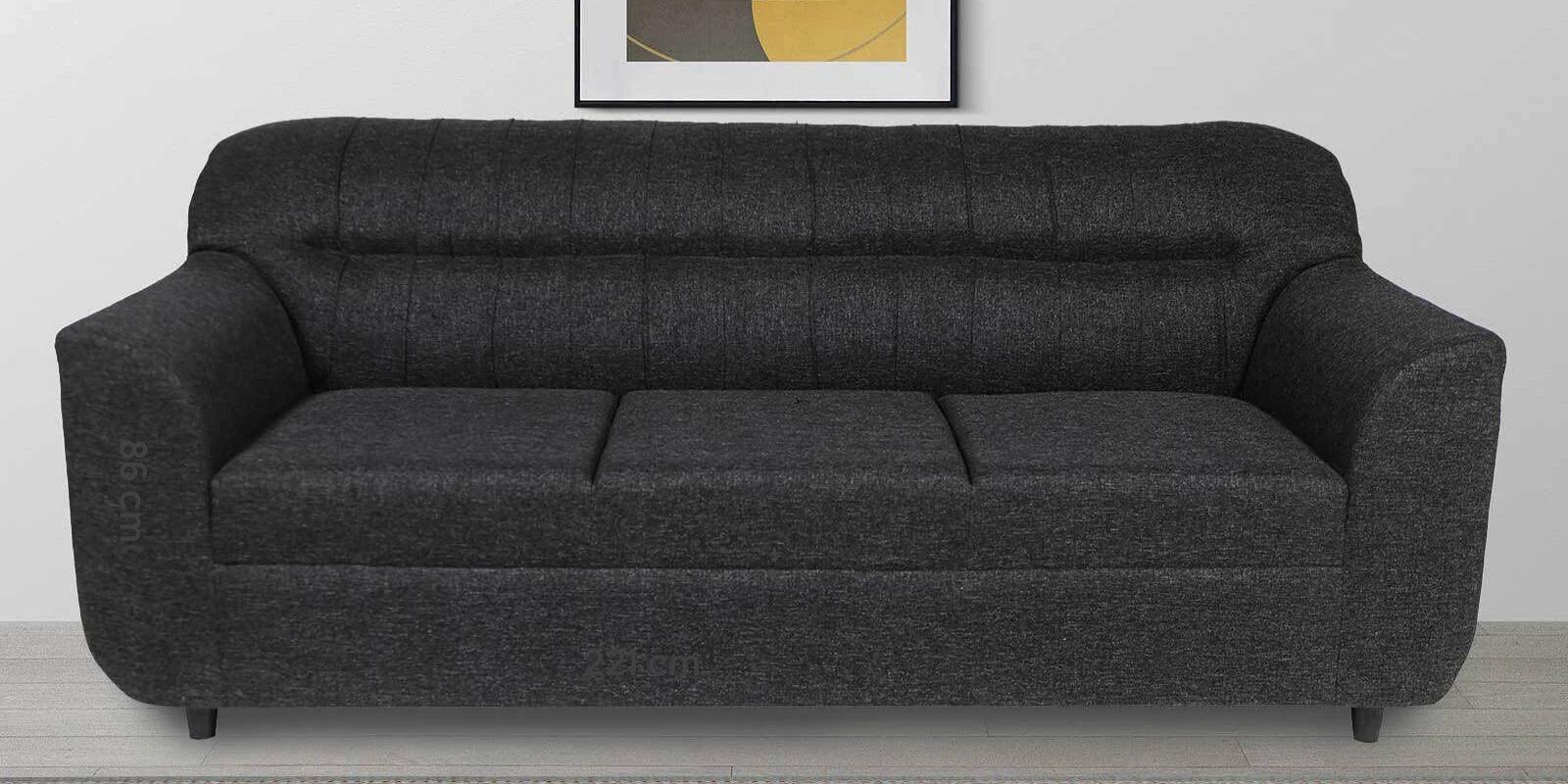 Fabric 3 Seater Sofa in Charcoal Grey Colour - Ouch Cart