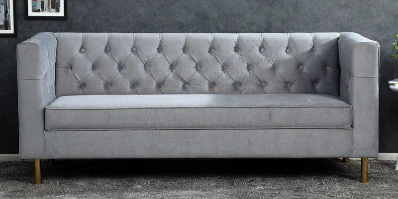 Velvet 3 Seater Sofa In Royal Blue Colour - Ouch Cart