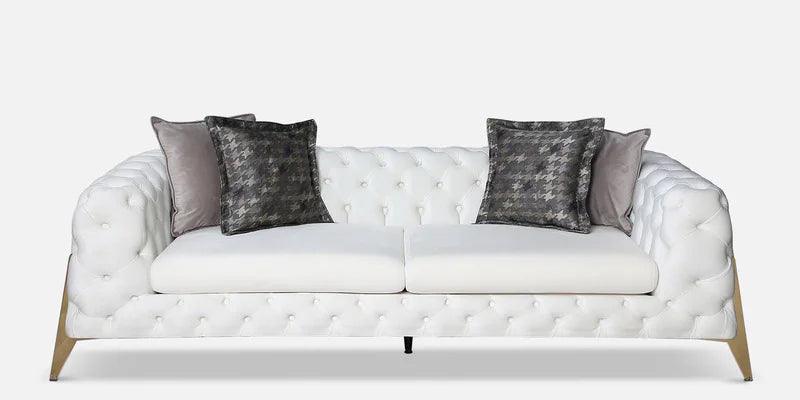 Fabric 3 Seater Sofa in White Colour - Ouch Cart
