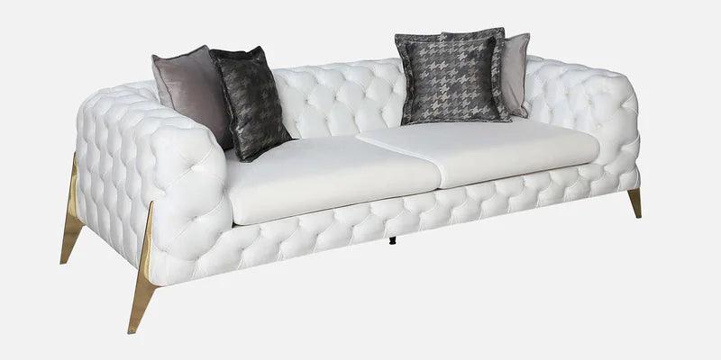 Fabric 3 Seater Sofa in White Colour - Ouch Cart