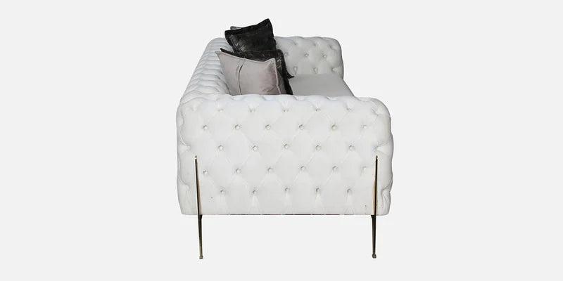 Fabric 3 Seater Sofa in White Colour - Ouch Cart