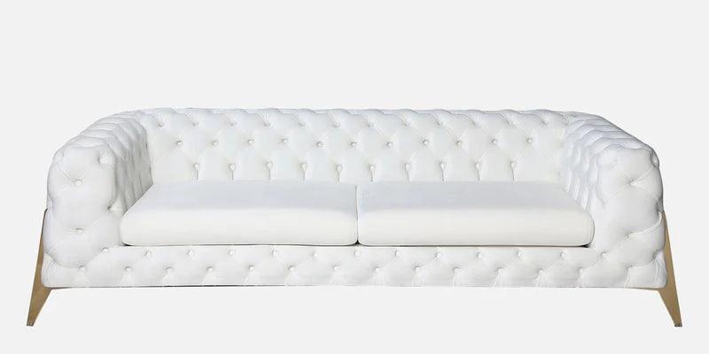 Fabric 3 Seater Sofa in White Colour - Ouch Cart