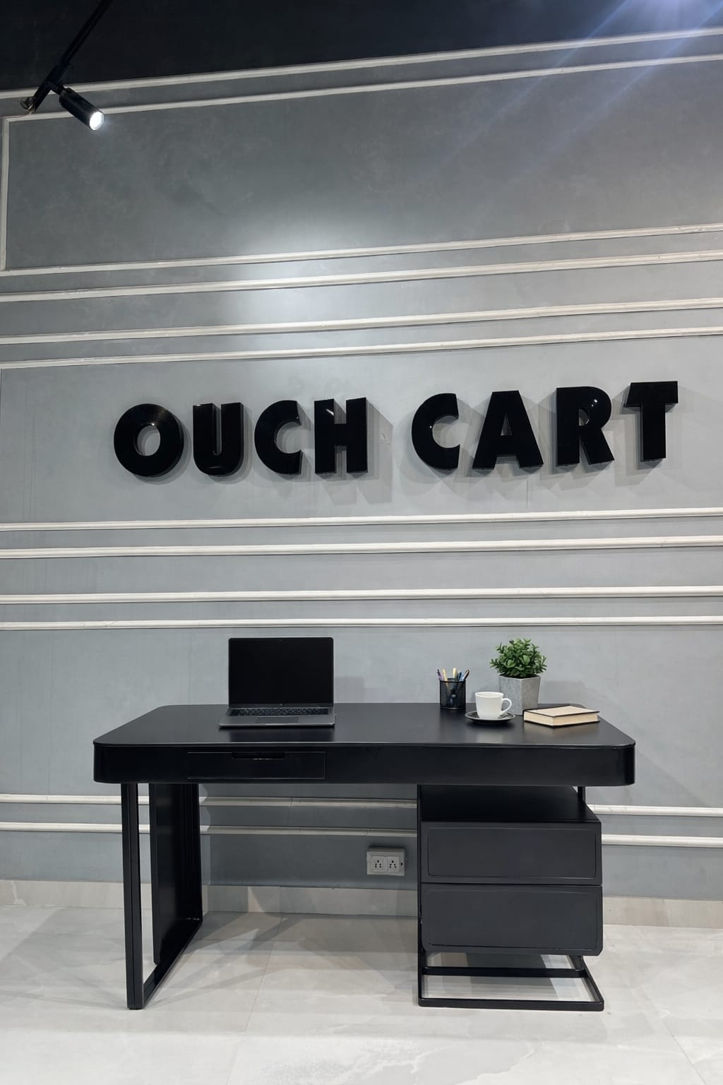 Modern Office Study Table with Storage Drawers | Minimalist Work Desk for Home & Office OUCH CART