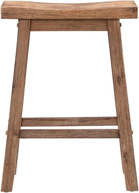 Barnwood Wire-Brush, 24-Inch wooden stool - Ouch Cart
