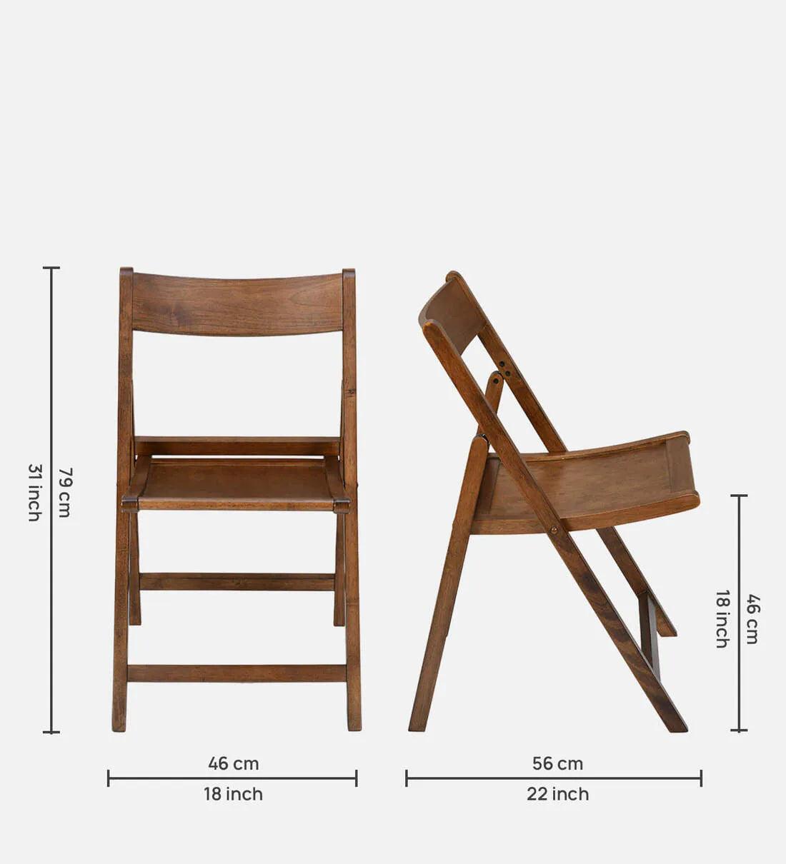 Carven Foaldable 4 Seater Dining Set In Walnut Finish - Ouch Cart