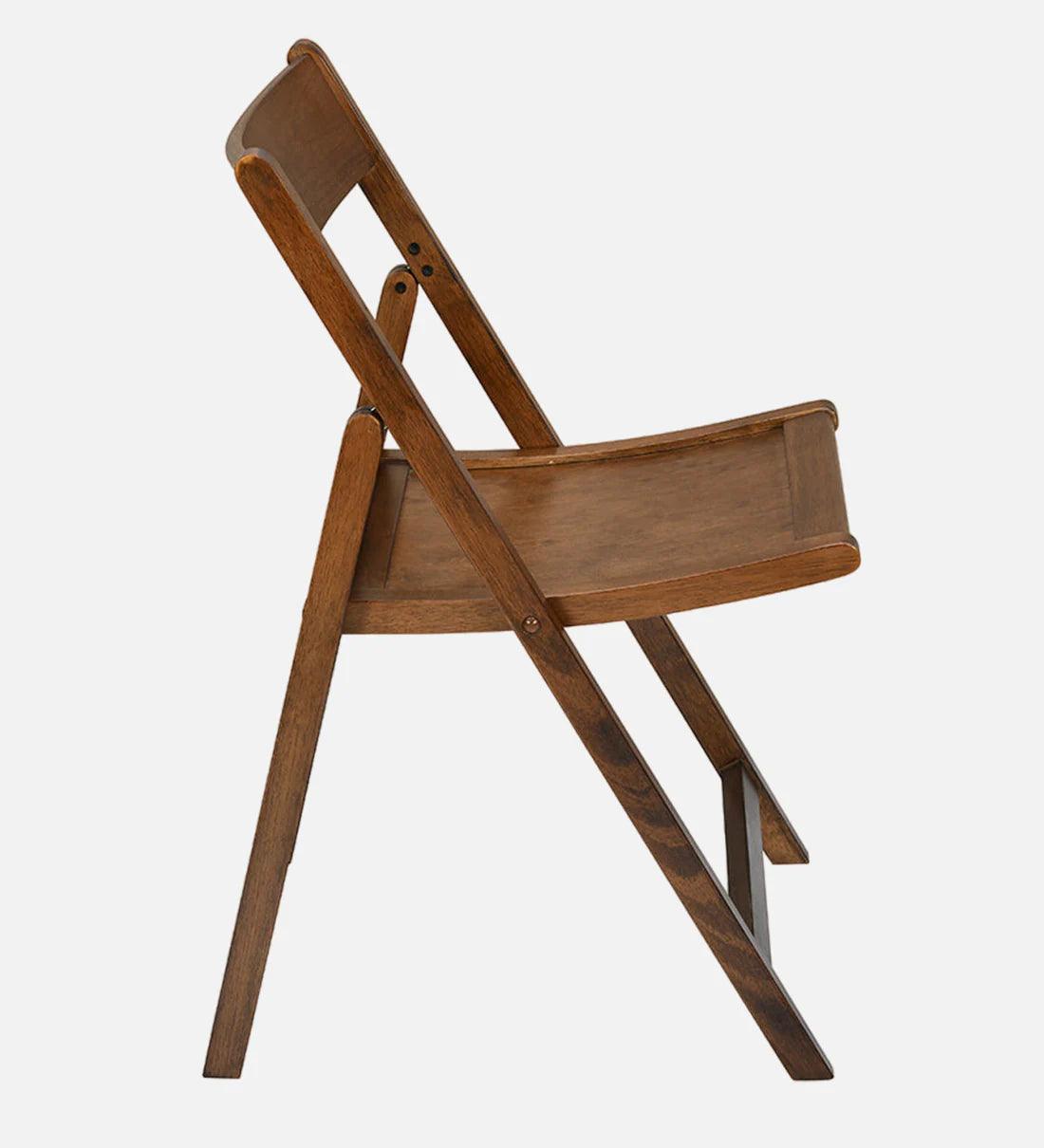 Carven Foaldable 4 Seater Dining Set In Walnut Finish - Ouch Cart