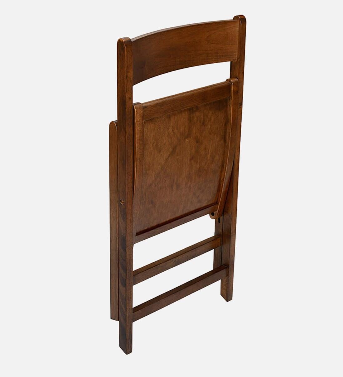 Carven Foaldable 4 Seater Dining Set In Walnut Finish - Ouch Cart