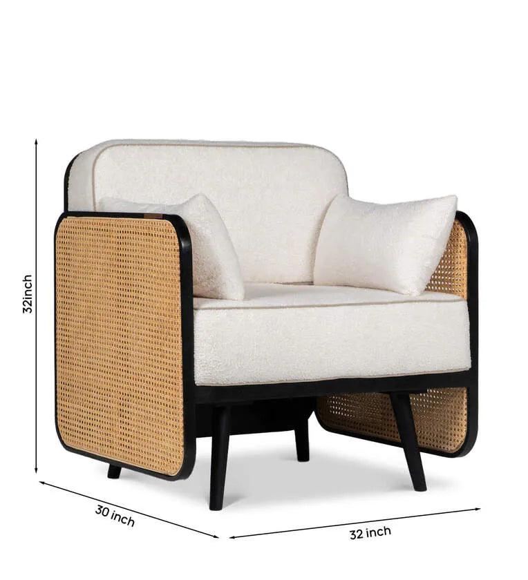 Havelock Fabric Arm Chair In Dual Finish - Ouch Cart