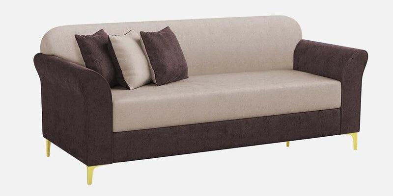 Velvet 3 Seater Sofa in Mocha Brown & Camel Beige Colou - Ouch Cart