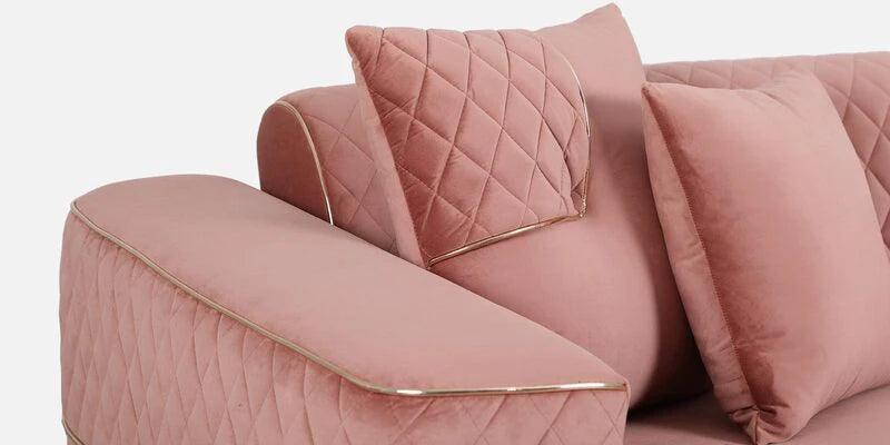 Velvet 3 Seater Sofa In Peach Colour - Ouch Cart