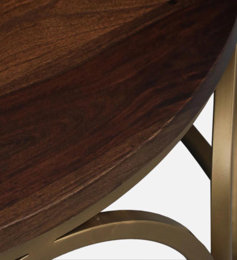 Metal Coffee Table In Matte Gold Finish - Ouch Cart