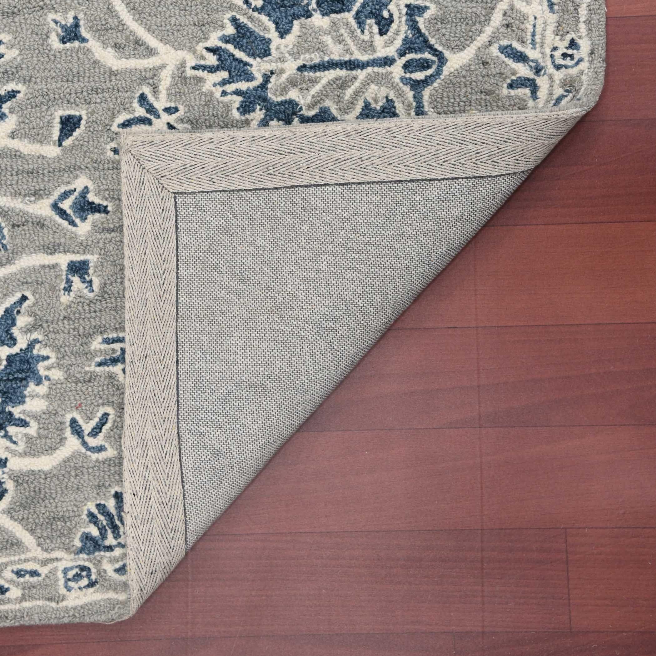 Gray Blue Wool Romania 4x6 Feet Hand-Tufted Carpet - Rug - Ouch Cart