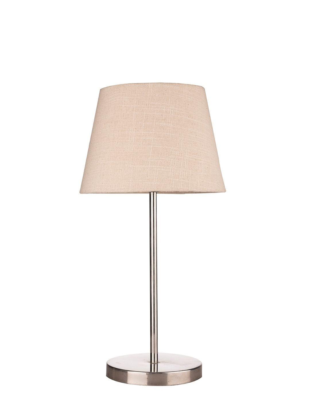 Metal Chrome Finish Lamp with Smare Taper White Shade - Ouch Cart