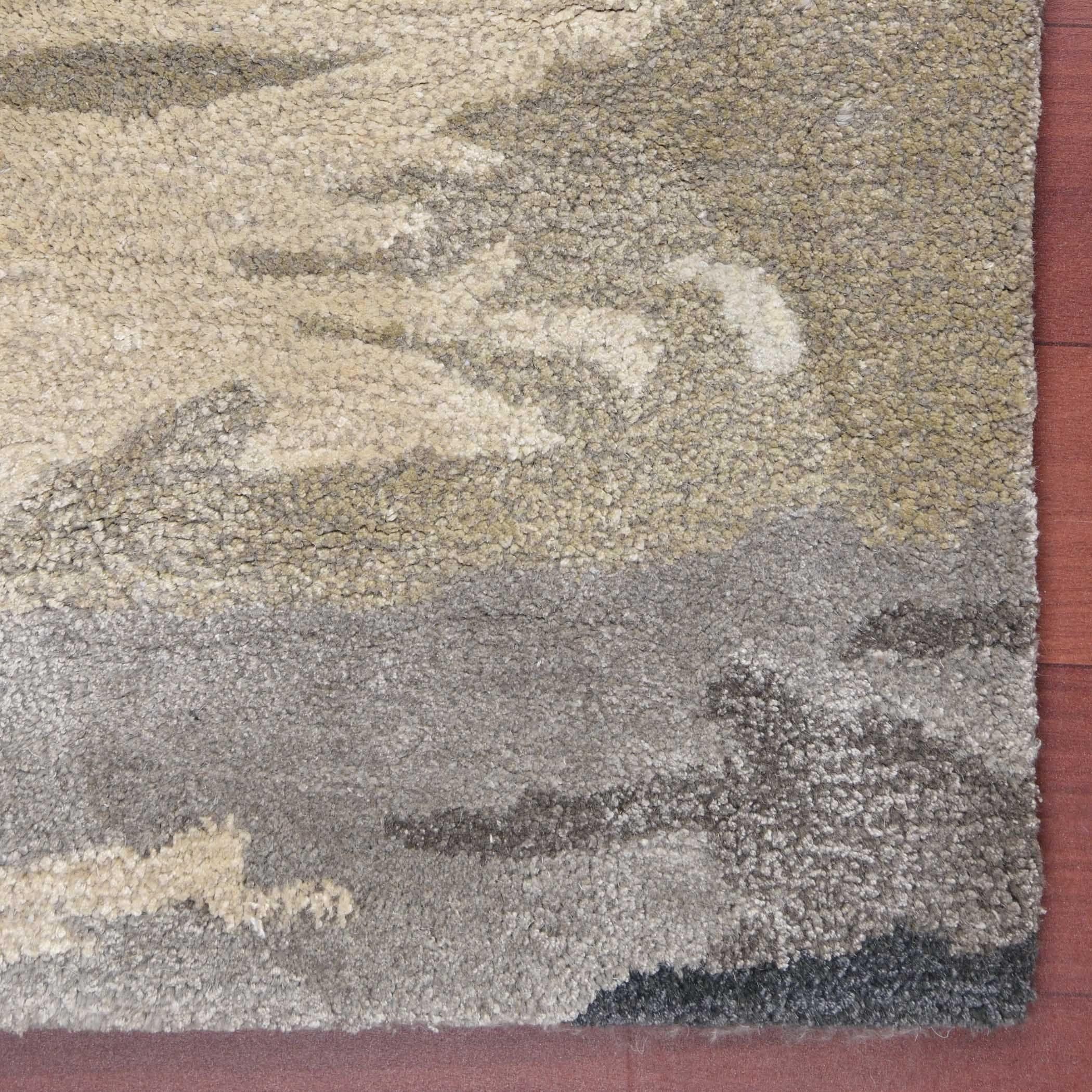 Sky Blue Wool & Viscose Dream Scape 4x6 Feet Hand-Tufted Carpet - Rug - Ouch Cart