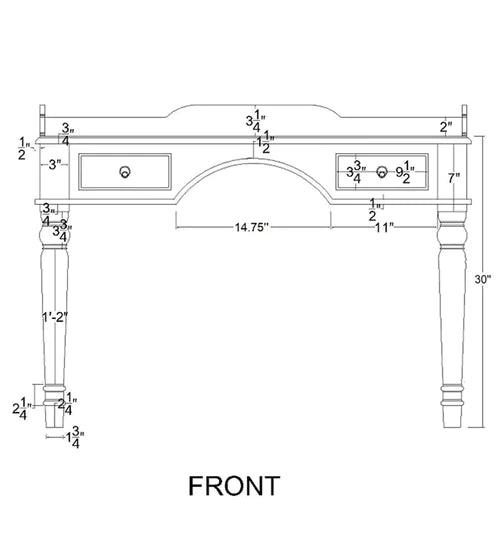 Lucia Evelyn Solid Wood Writing Table In Provincial Teak Finish - Ouch Cart