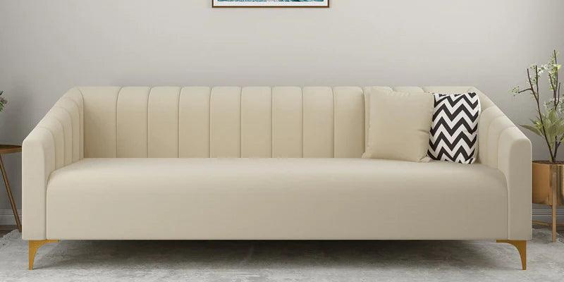 Velvet 3 Seater sofa in Bone White colour - Ouch Cart