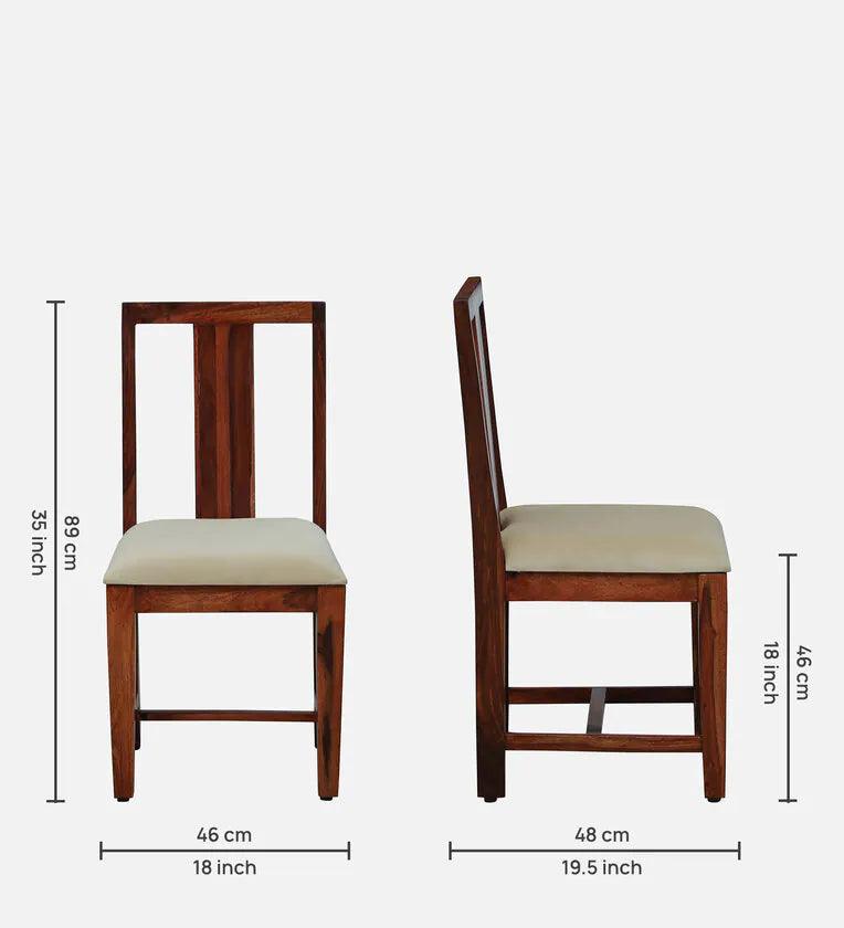 Sheesham Wood 4 Seater Dinning Set in Scratch Resistant Honey Oak Finish - Ouch Cart