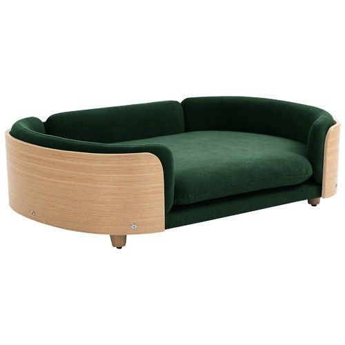 Modern Luxury Wooden Dog Sofa Bed with Soft Cushion | Premium Pet Couch for Medium & Large Dogs OUCH CART