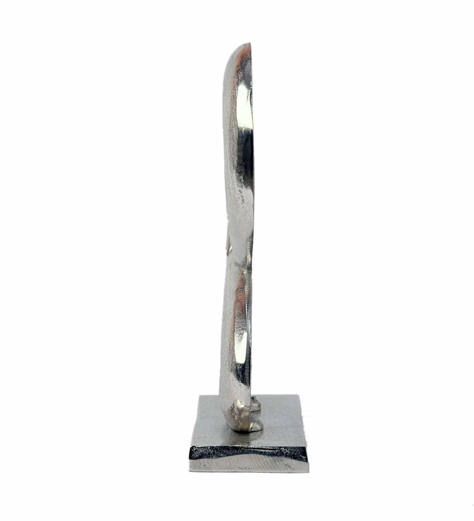 Family Heart Silver Raw Finish Large Sculpture, - Ouch Cart
