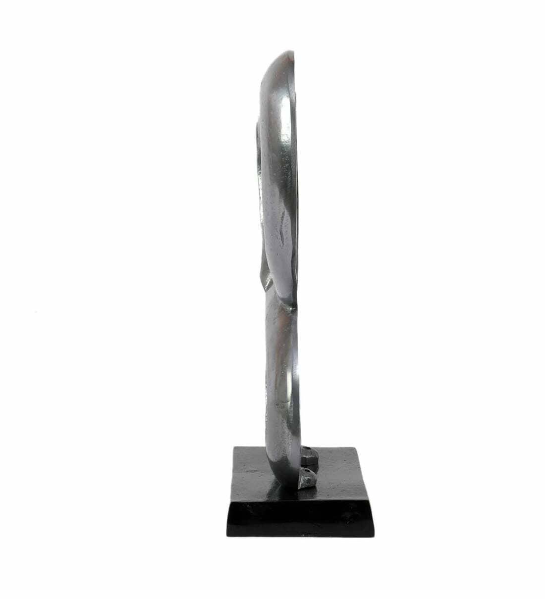 Family Heart Vblue And Black Base Raw Finish Small Sculpture, - Ouch Cart