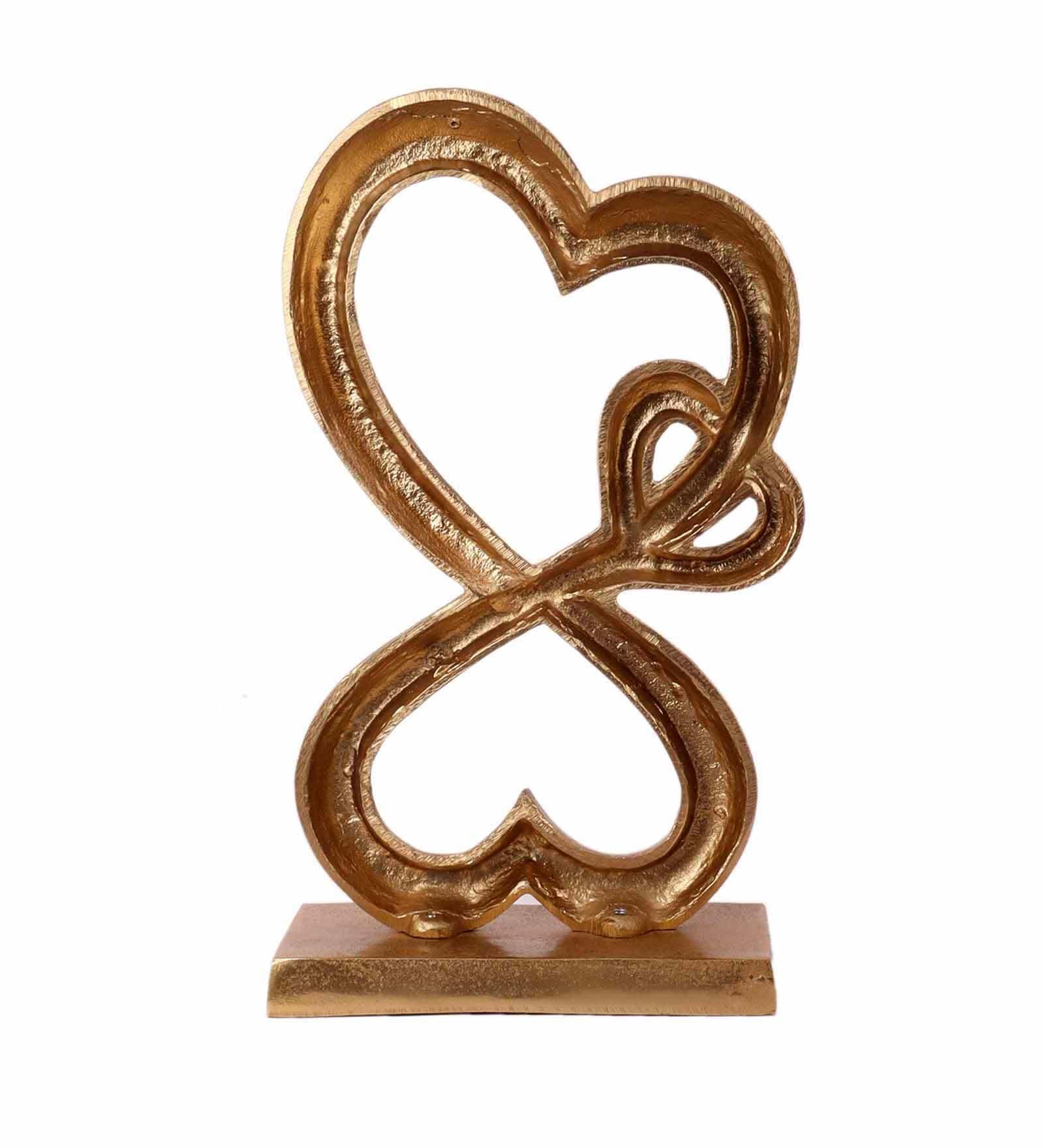 Family Heart Gold Raw Finish Large Sculpture, - Ouch Cart