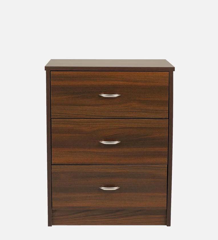Bedside Table in Classic Walnut Finish with Drawers - Ouch Cart