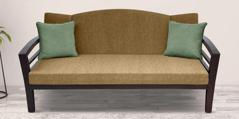 Teak Wood 3 Seater Sofa In Dark Walnut Finish - Ouch Cart