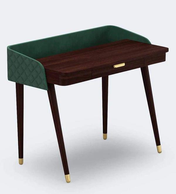 Hannah Affair Study Table in Dark Walnut Finish - Ouch Cart