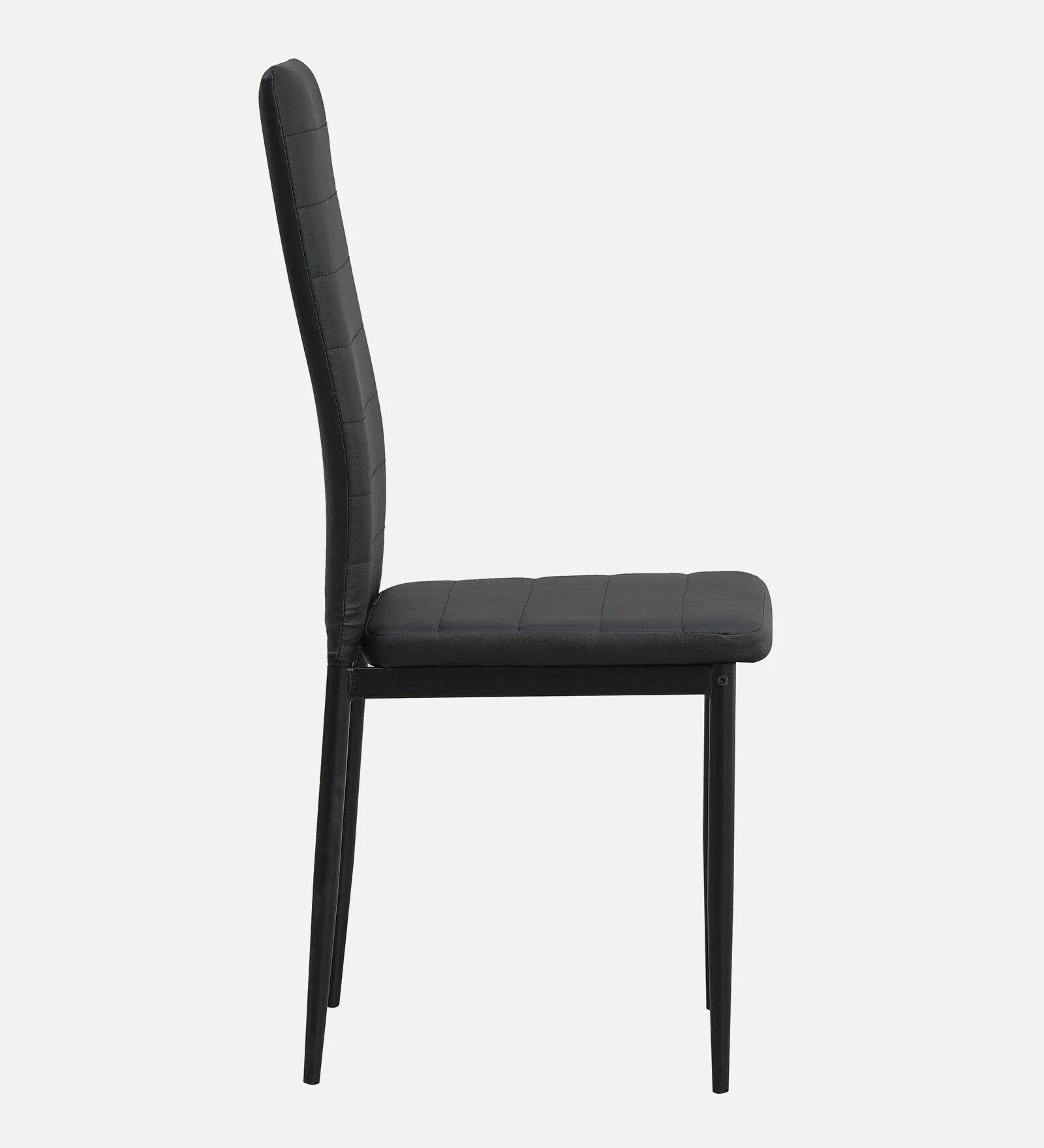 Glass 4 Seater Dining Set in Black Colour - Ouch Cart