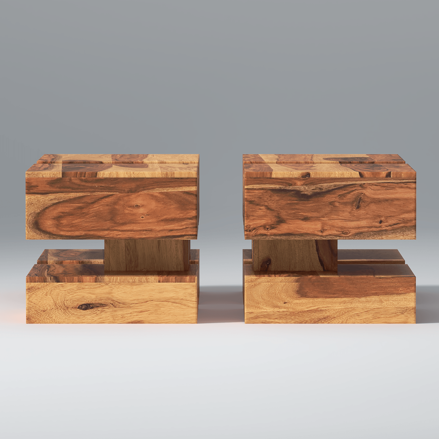 Perk Sheesham Wood Coffee Table In Light Reddish Honey Color - Ouch Cart