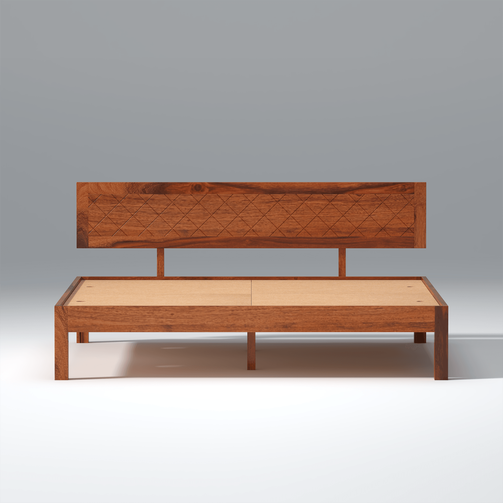 Lofted Sheesham Wood bed Without Storage in Maharani Color - Ouch Cart