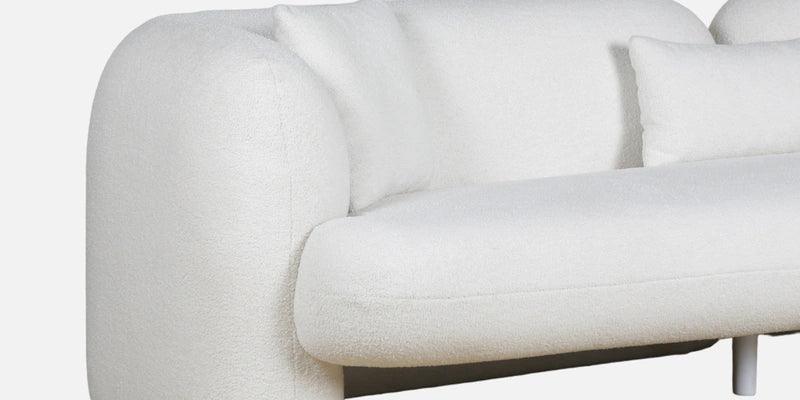 Fabric 3 Seater Curve Sofa In White Colour - Ouch Cart