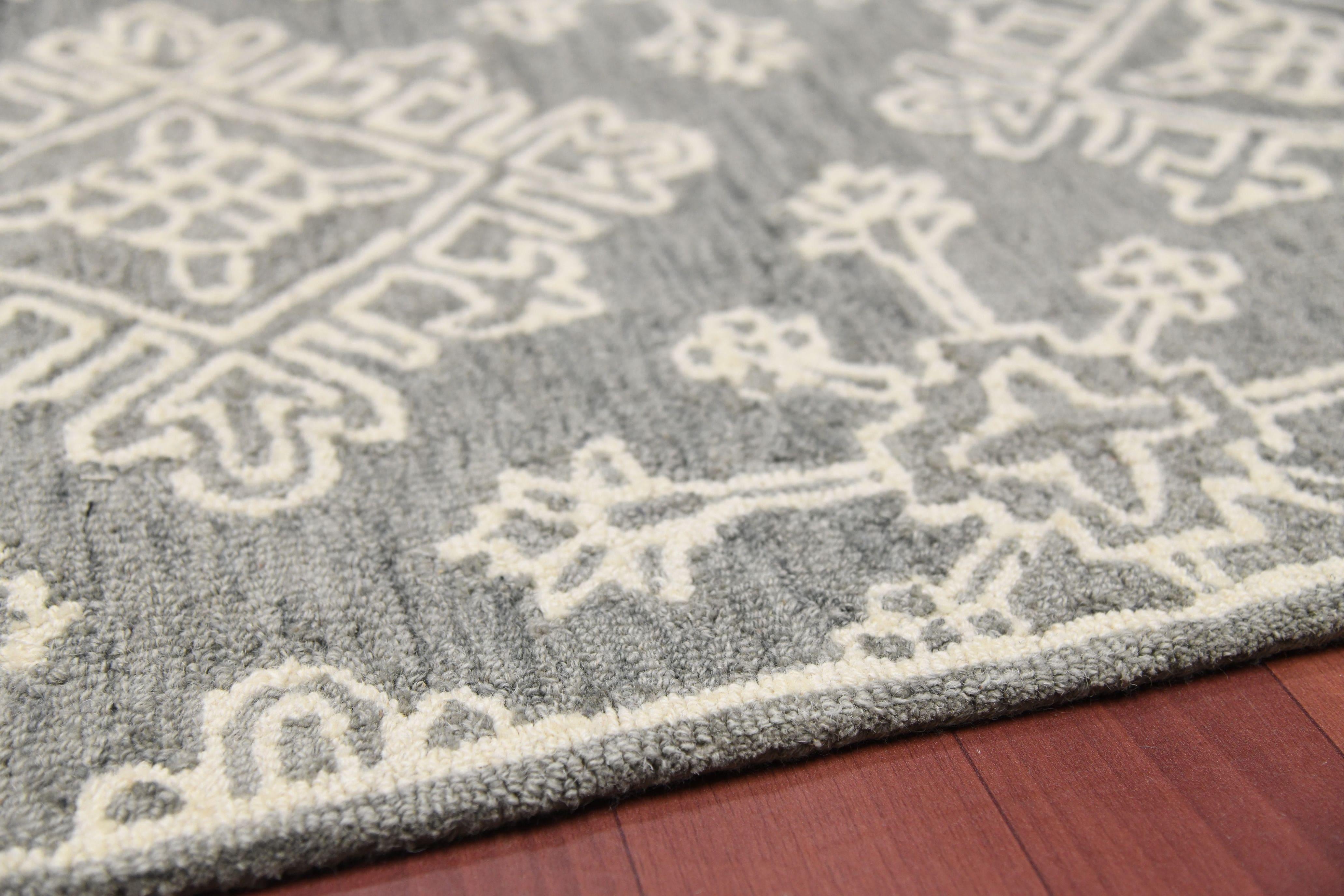 Shale Gray Wool Boston 4x6 Feet Hand-Tufted Carpet - Rug - Ouch Cart