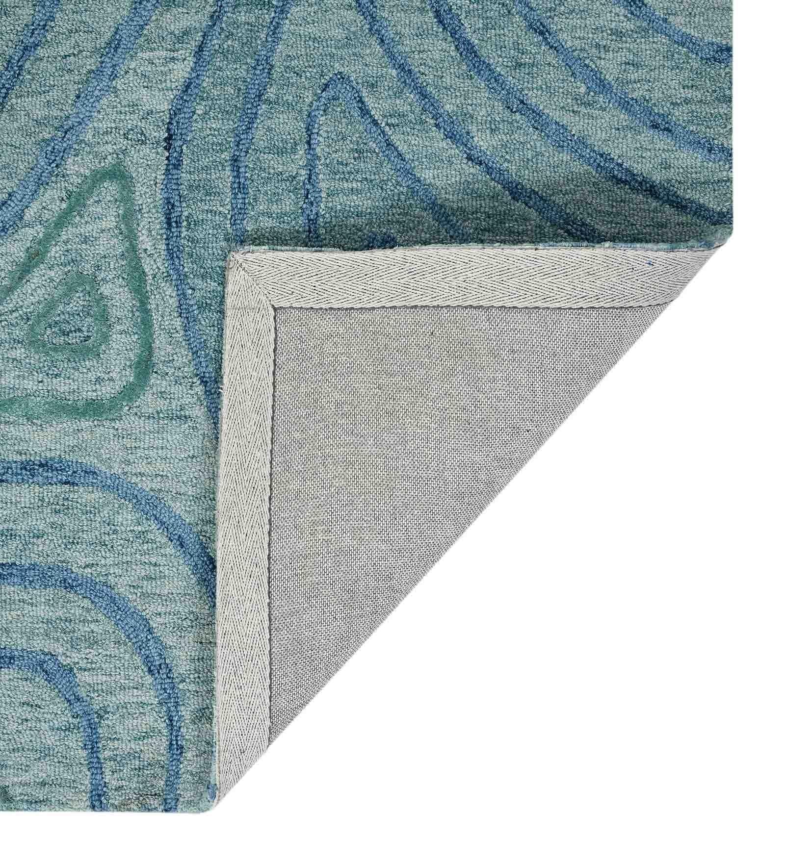 AQUA Wool & Viscose Canyan 8x10 Feet Hand-Tufted Carpet - Rug - Ouch Cart