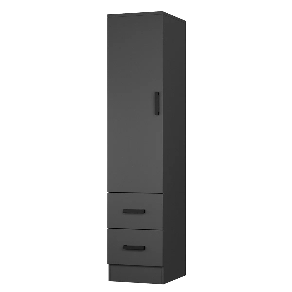 Wardrobe Armoire Closet 2 Drawers Solid Wood Reversible Door for Bedroom