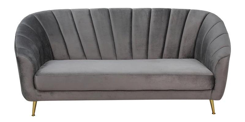 Velvet 3 Seater Sofa In Fossil Grey Colour - Ouch Cart