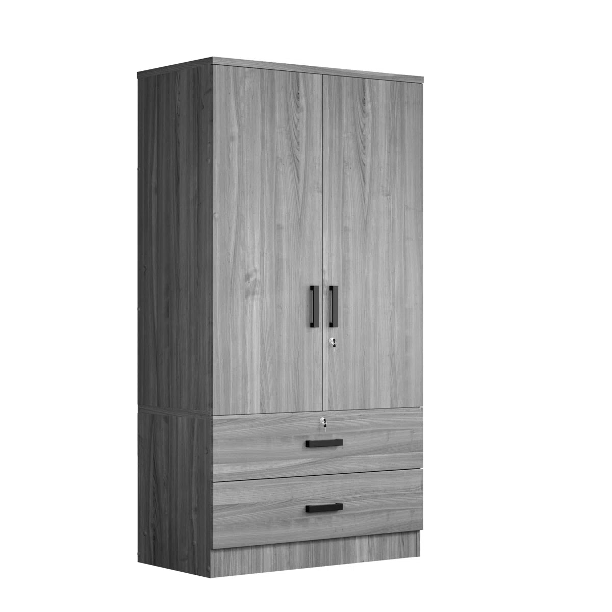 Stylish Scottie Armoire 2-Door Wardrobe with 2 Drawers for Bedroom