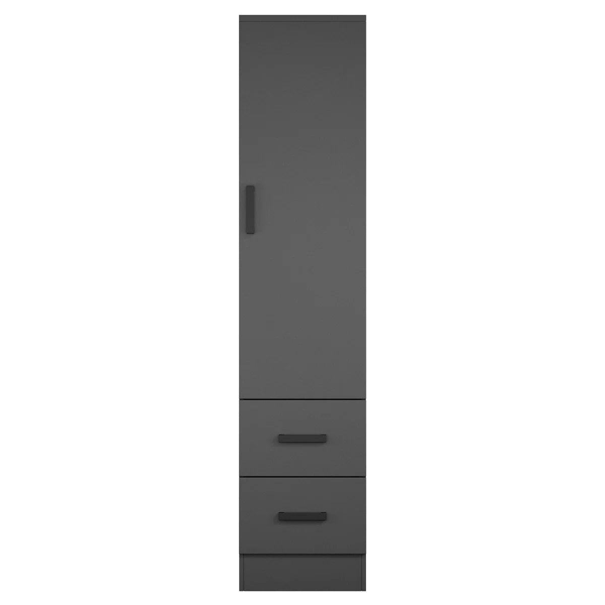 Wardrobe Armoire Closet 2 Drawers Solid Wood Reversible Door for Bedroom